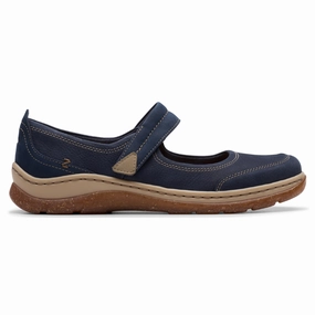 Casual Shoe Products Clarks Orlene Jane Navy Leather Shoe (Women's)