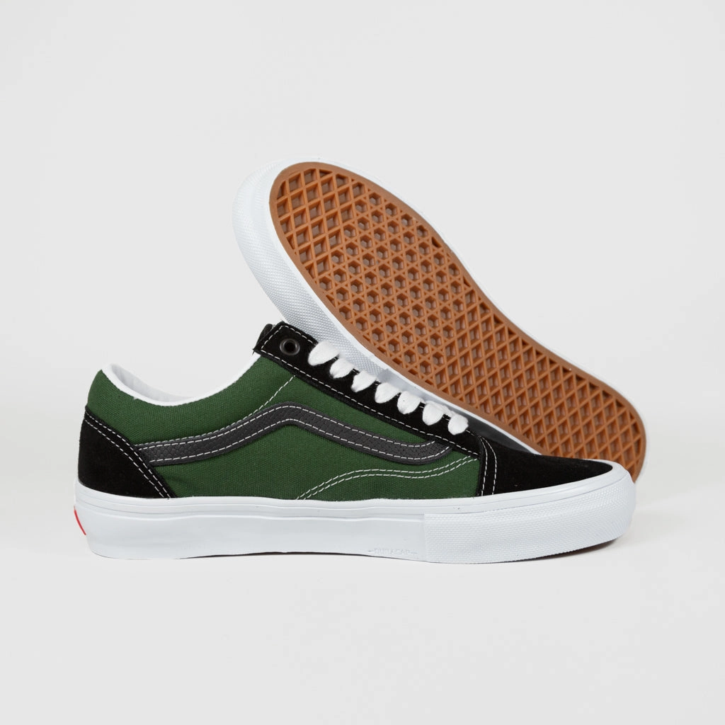 Vans - Skate Old Skool Shoes - Safari Black / Greenery Shop Skater Shoes