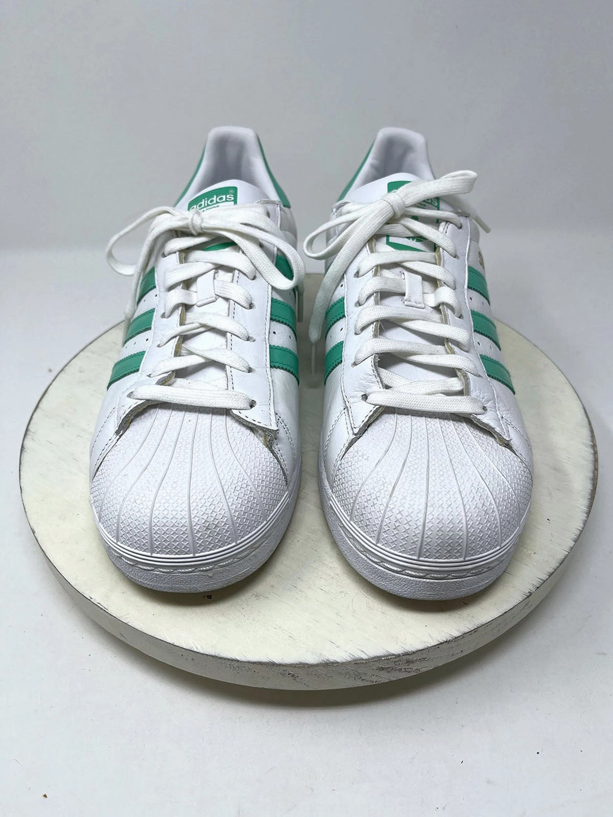 Adidas Size M 11.5 / W 12.5 White & Mint Green Stripe Sneakers Adidas Climacool Shoe