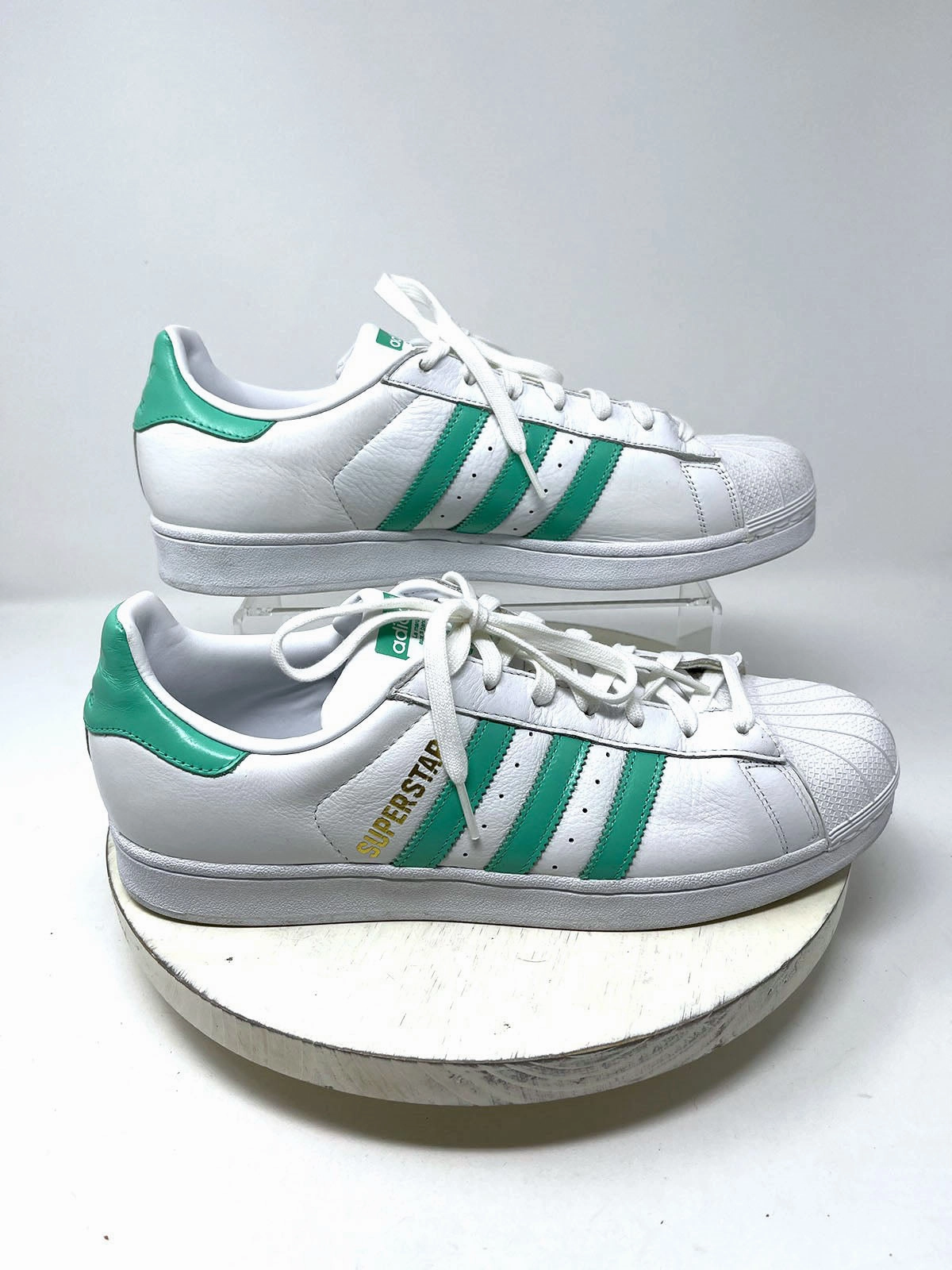 Adidas F50 Soccer Shoes Adidas Size M 11.5 / W 12.5 White & Mint Green Stripe Sneakers