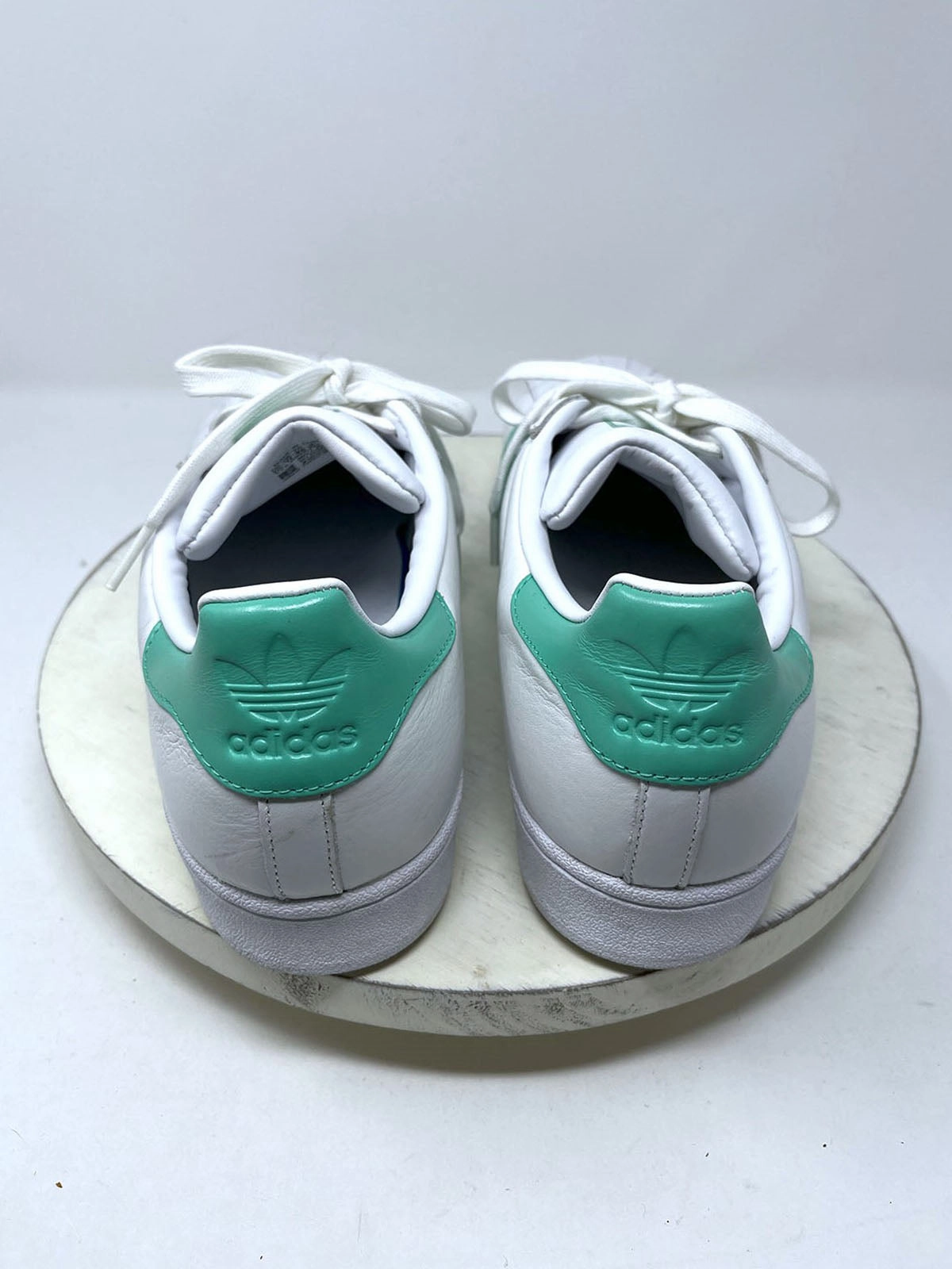 Fashion Sneaker Adidas Shoes Adidas Size M 11.5 / W 12.5 White & Mint Green Stripe Sneakers