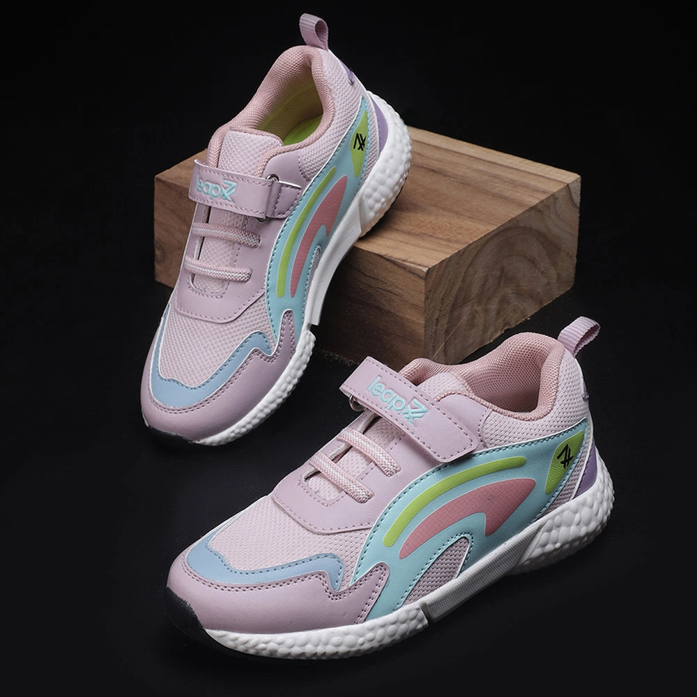 Lifestyle Running Shoes Leap7x Peach Sports Non Lacing Shoes For kids CARRY-07V By Liberty
