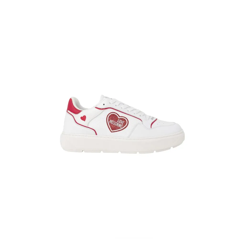 Love Moschino Red Polyethylene Low Top Sneakers Soho Shoes Flats
