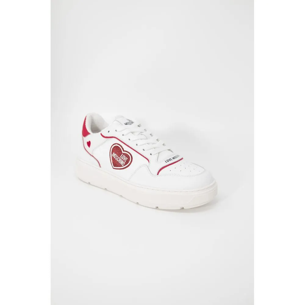 Love Moschino Red Polyethylene Low Top Sneakers Best Shoes For Footed