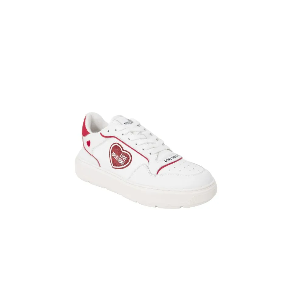 Love Moschino Red Polyethylene Low Top Sneakers Most Comfortable Flat Shoes For Work