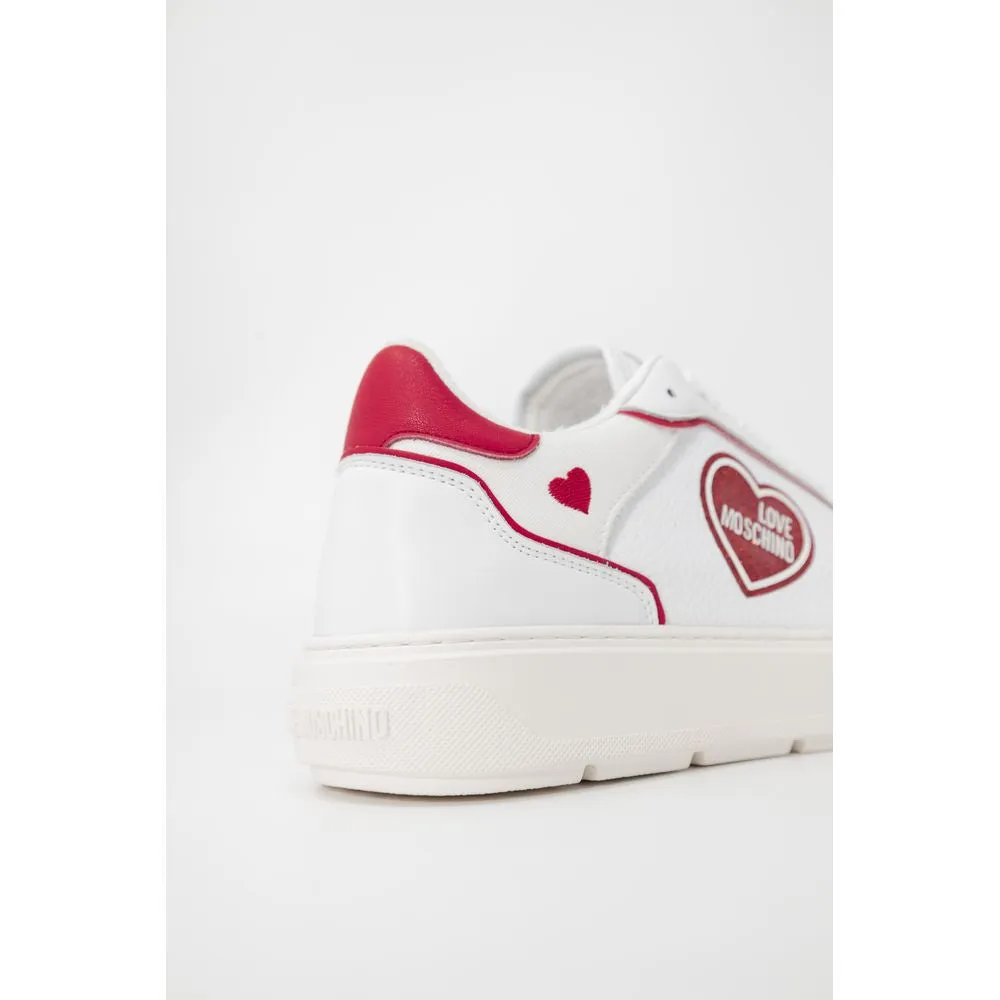 Love Moschino Red Polyethylene Low Top Sneakers Flat Evening Shoes Wide Fit