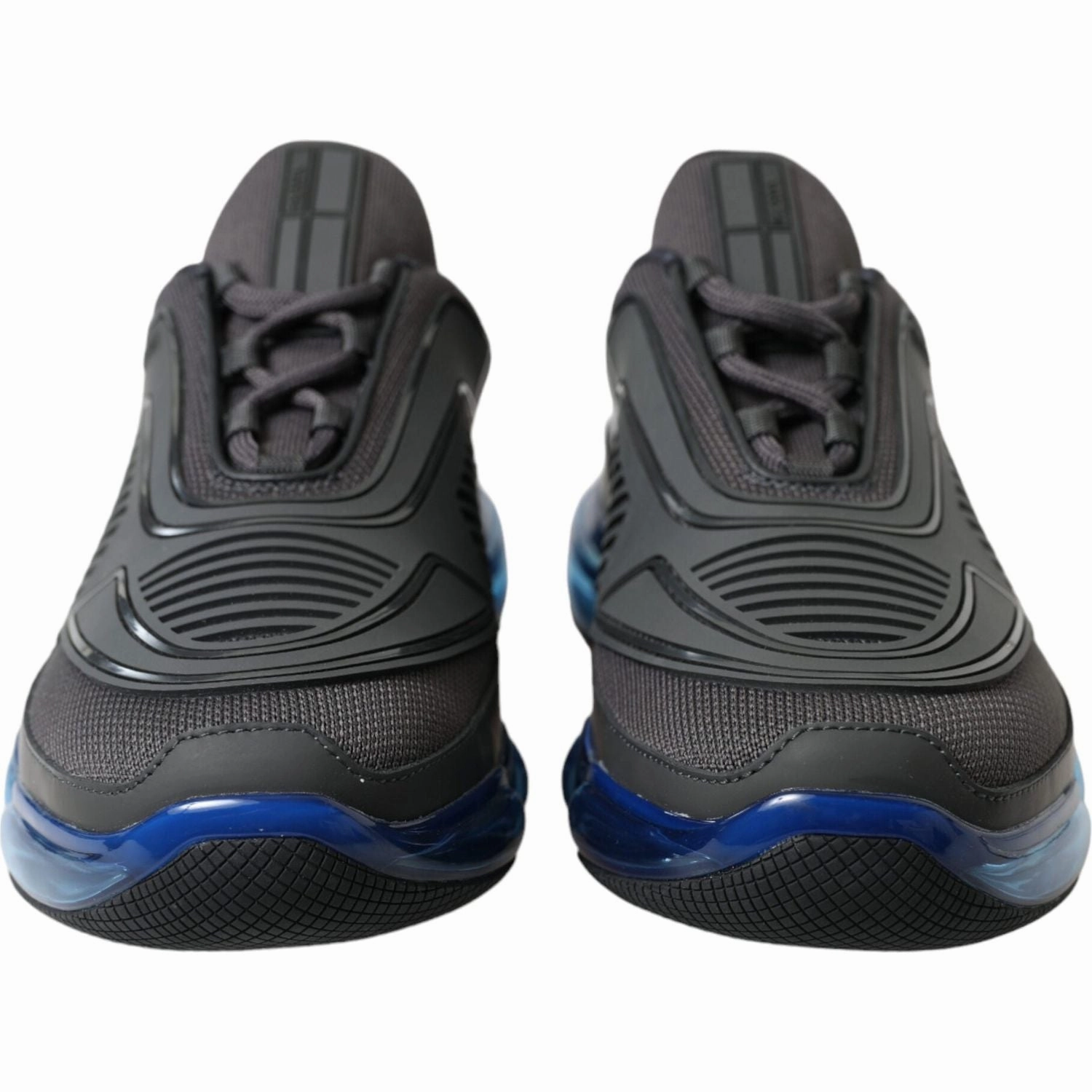 Self Esteem Flat Shoes Prada Black Blue Rubber Knit Slip On Low Top Sneakers Shoes