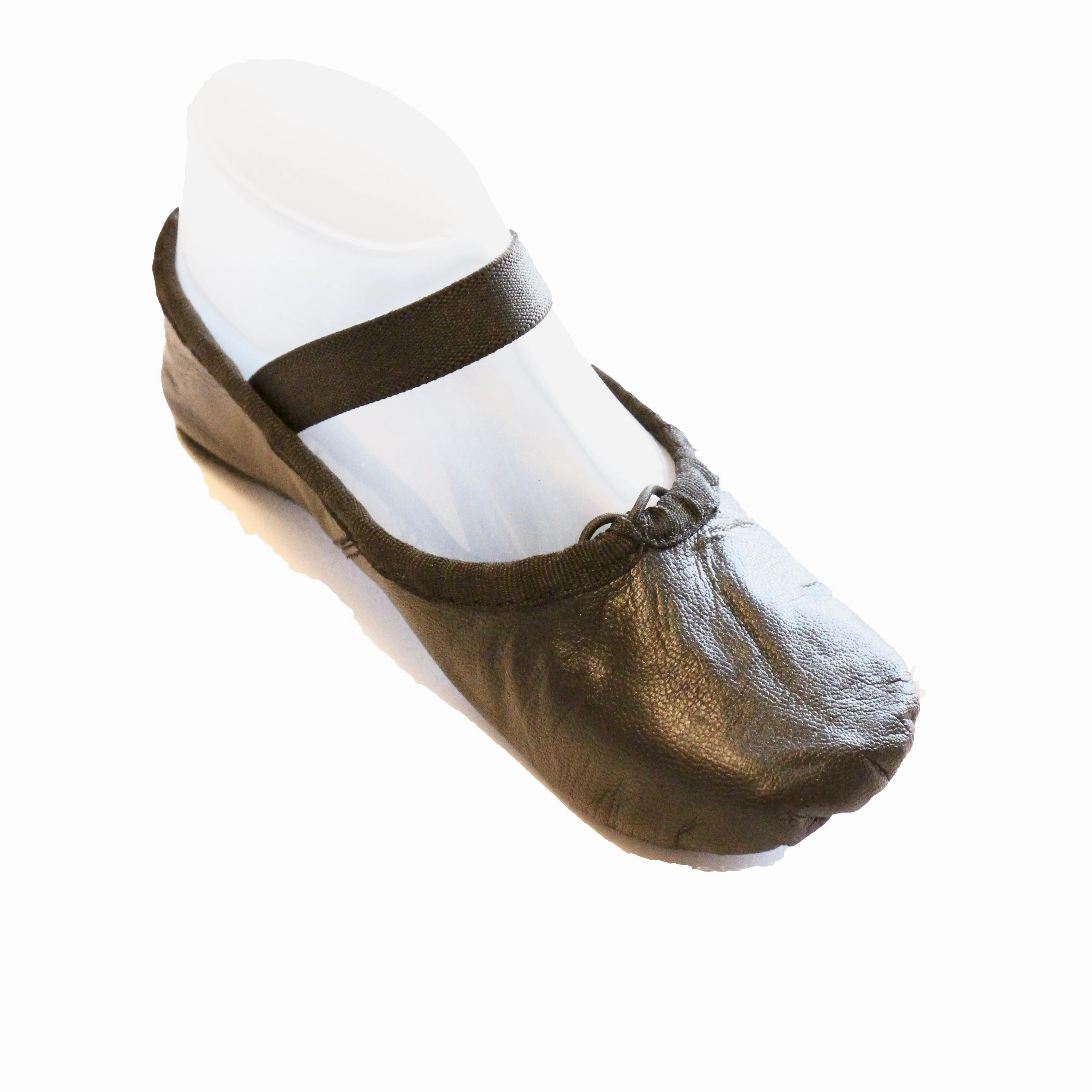 Tendu Black Leather Ballet slipper - TBLFA Gripper Slippers For Adults