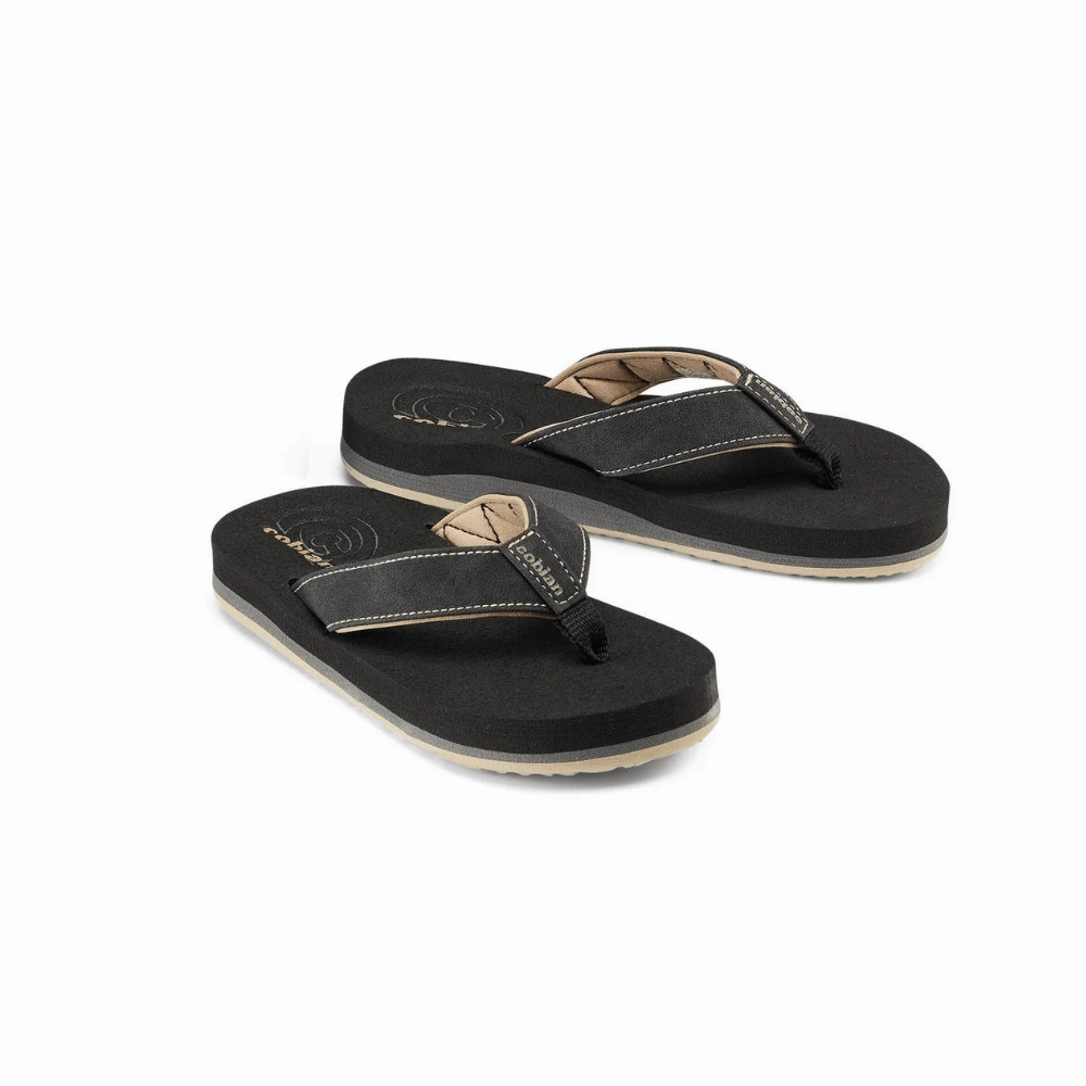 Changeable Straps Flip Flops Cobian Kids Floater2 Jr. FlipFlops - Black