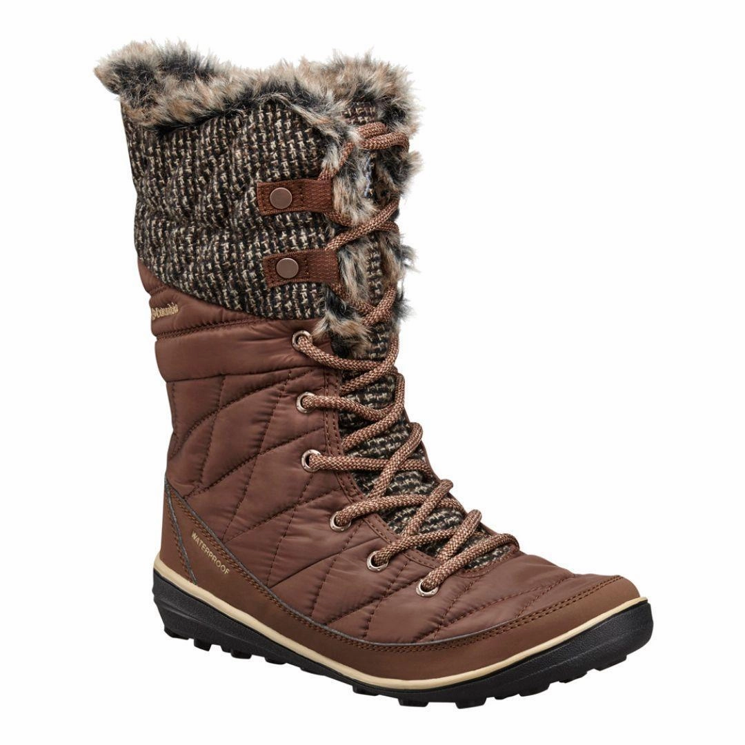 High Ankle Waterproof Shoes Columbia Women Brown HEAVENLY OMNI HEAT KNIT