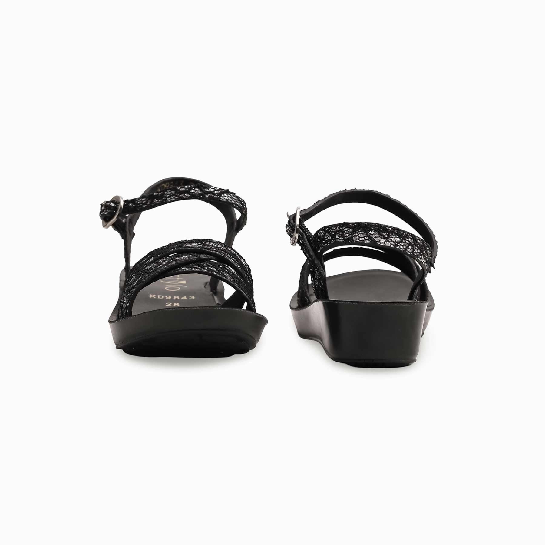 Girls Black Casual Sandal KD9843