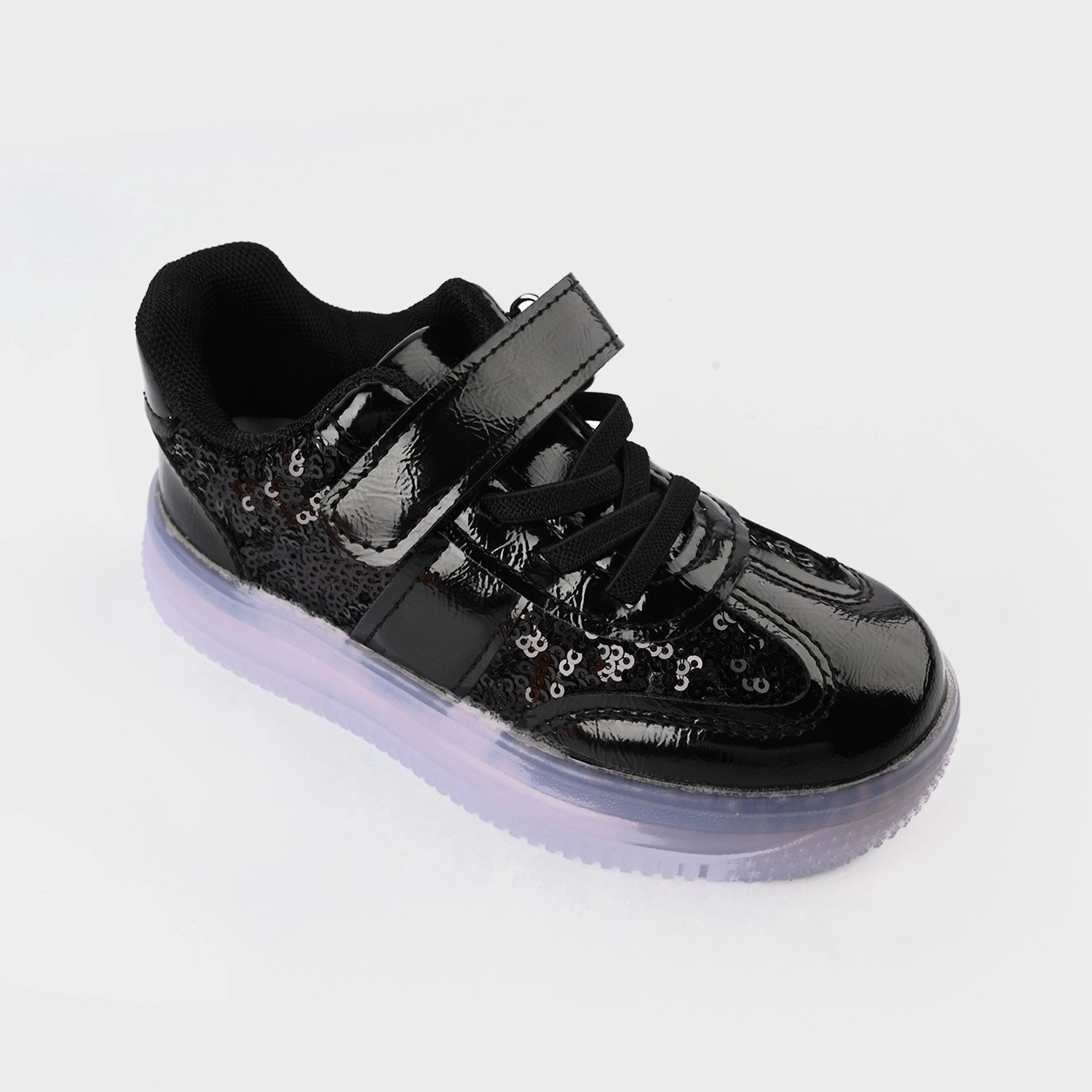 Wide Walking Shoes Girls Sneaker 2107-BLACK
