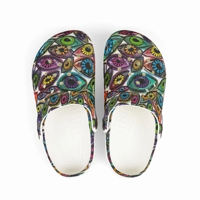 Colorful Kid's Eye See You Too EVA Foam Clogs - Fun and Comfy Footwear for Playtime, Summer, Beach, Travel, Gifts Best Work Shoes For Flat Feet