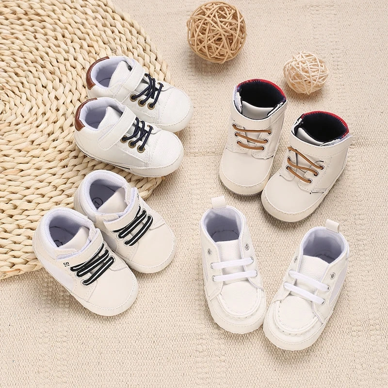 Soft Sole PU Leather Multi-Color Baby Sneakers