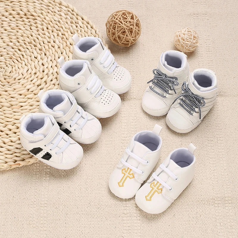 Soft Sole PU Leather Multi-Color Baby Sneakers