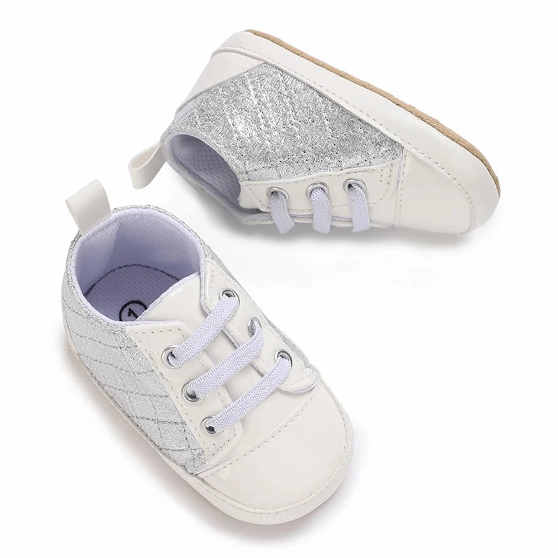 Soft Sole PU Leather Multi-Color Baby Sneakers
