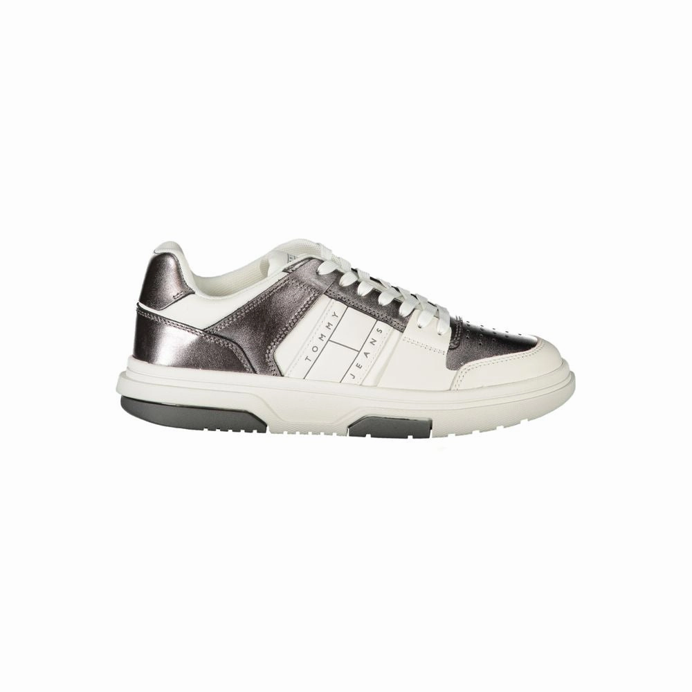 Tommy Hilfiger White Polyethylene Women Sneaker Cute Dress To Wear With Sneakers