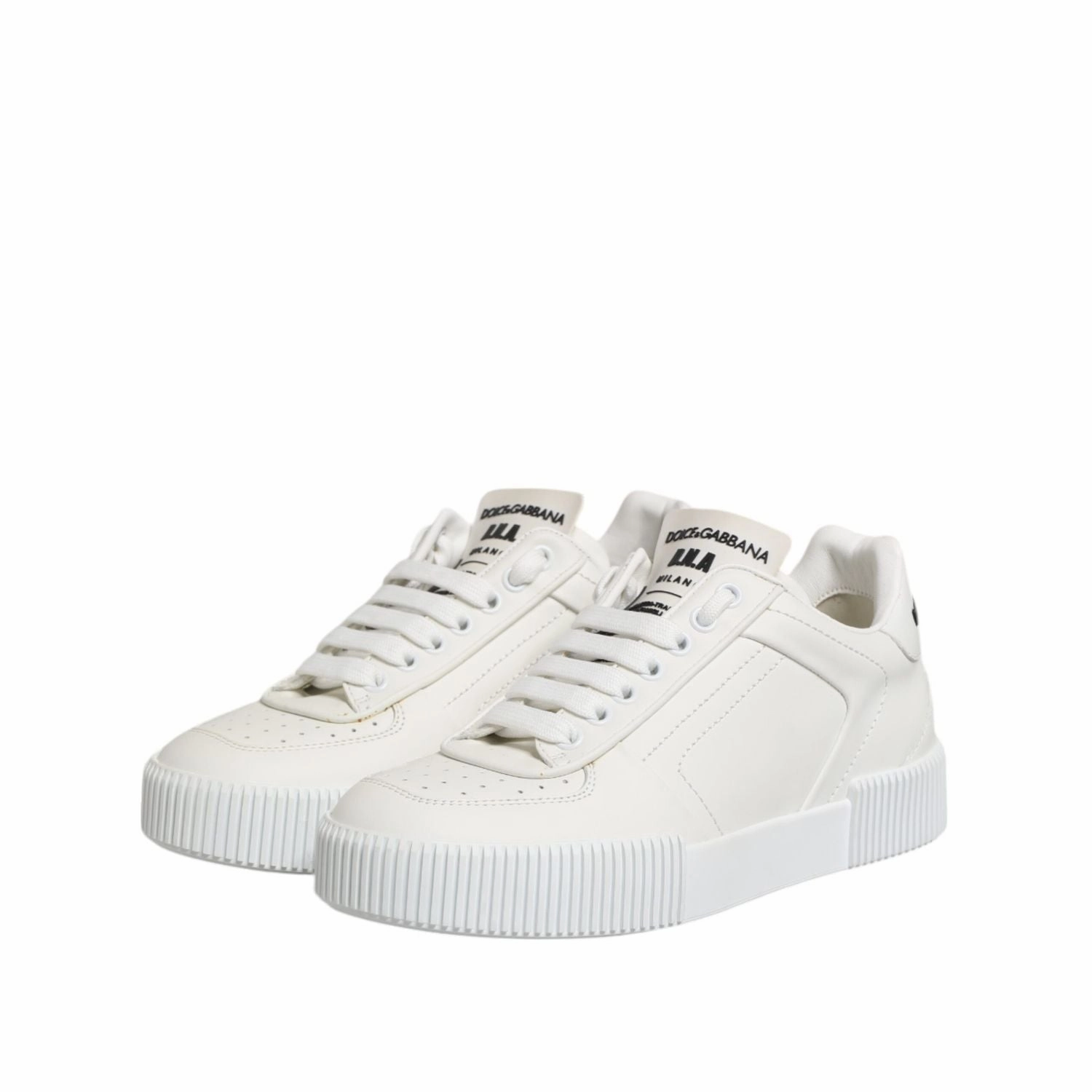 Dolce & Gabbana White Miami Leather Low Top Sneakers Shoes Thin Sole Sneakers