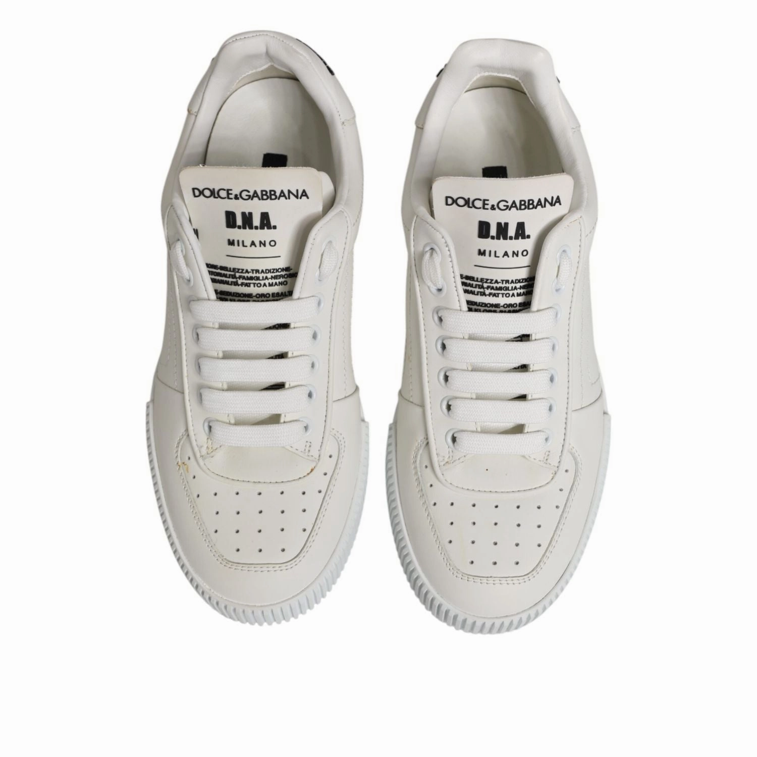 Dolce & Gabbana White Miami Leather Low Top Sneakers Shoes Silver Sneakers Flagstaff