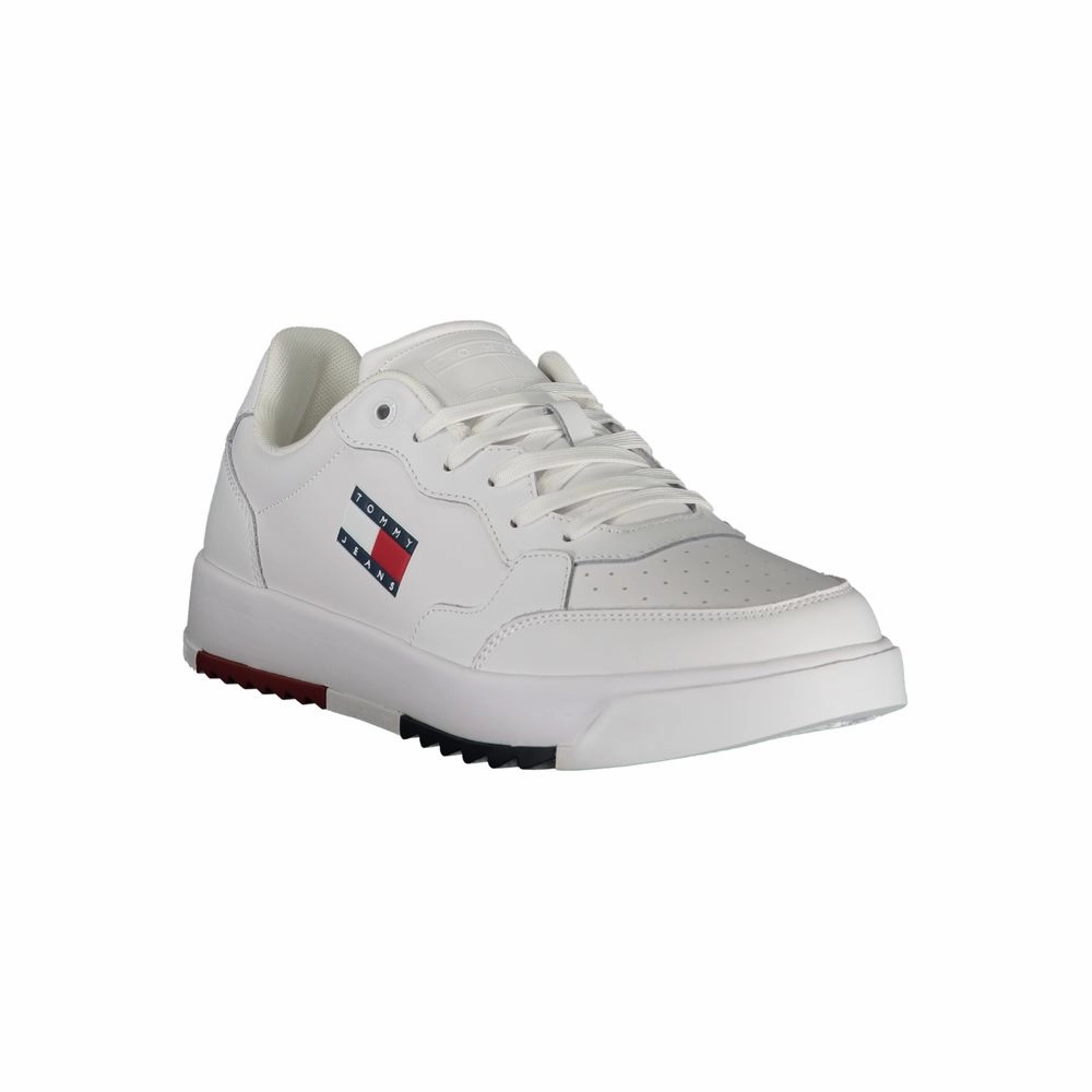 Tommy Hilfiger White Polyethylene Men Sneaker Pointed Casual Shoes
