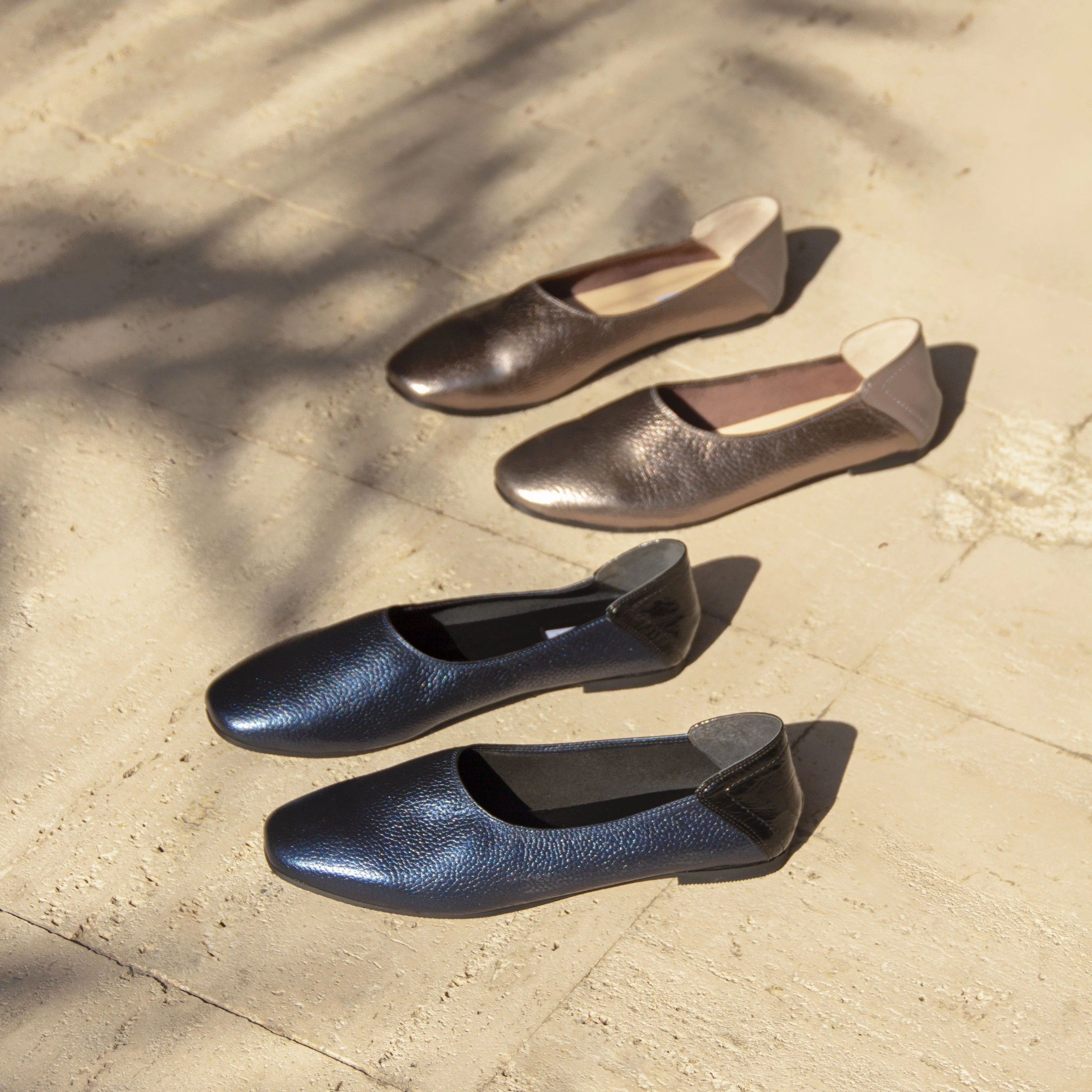 Lia blue loafer Round Toe Flats Shoes