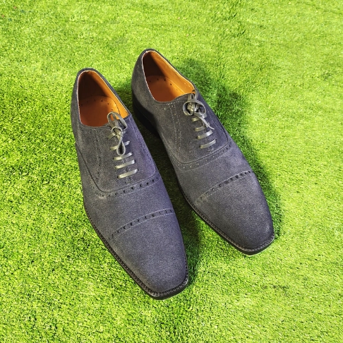 Bird Boots Custom-Made Shoes Handmade Bespoke Shoes Premium Quality Gray Suede Toe Cap Lace Up Oxford Mens Wedding Shoes Mens Dress Shoes