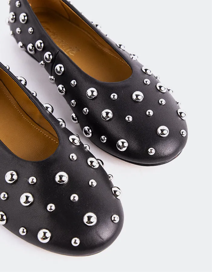 Flat Shoes With Elastic Struga Black Leather