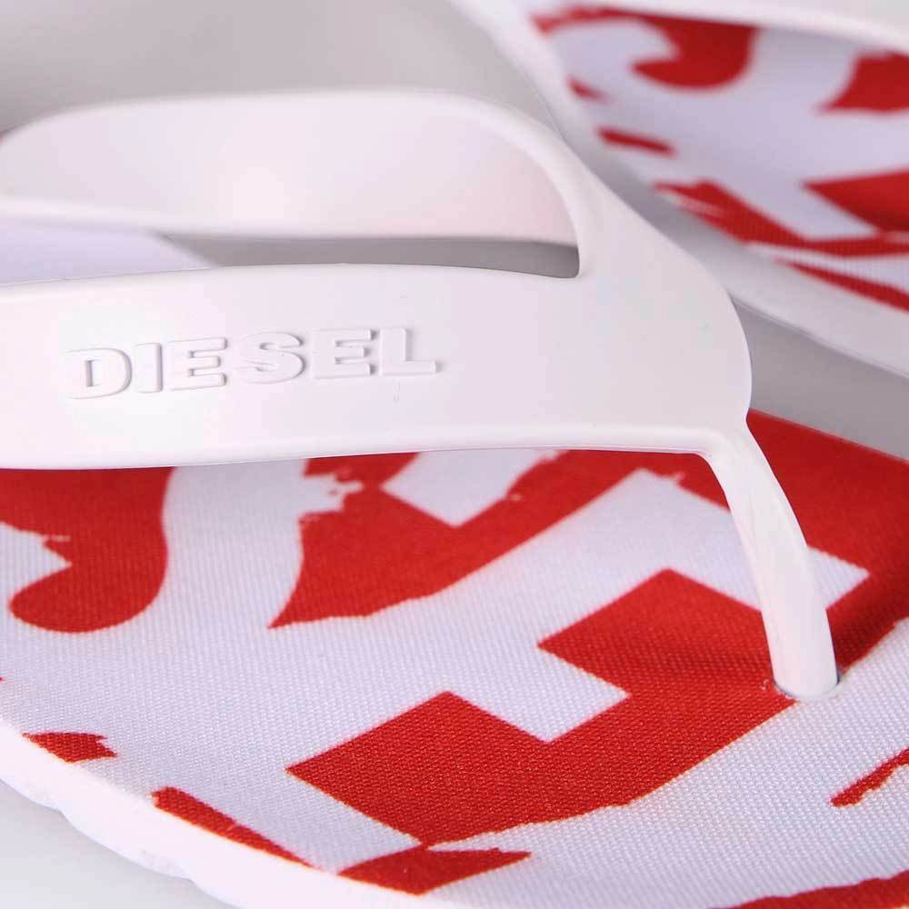 Flip Flops Reviews Diesel Splish Flip Flops Sandals - Red / White