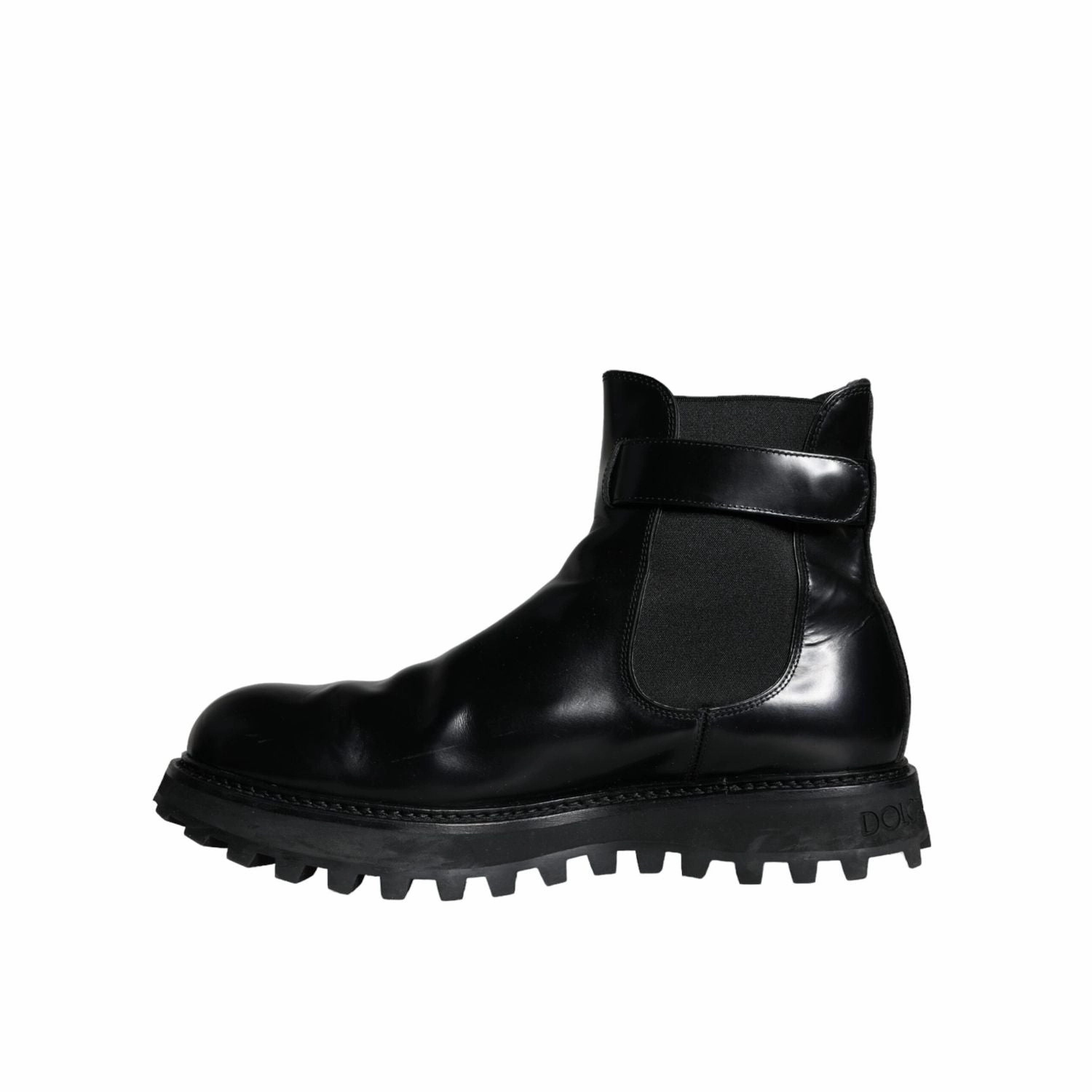 Lightweight Tactical Boots Dolce & Gabbana Black Belted DG Logo Men Chelsea Boots Shoes