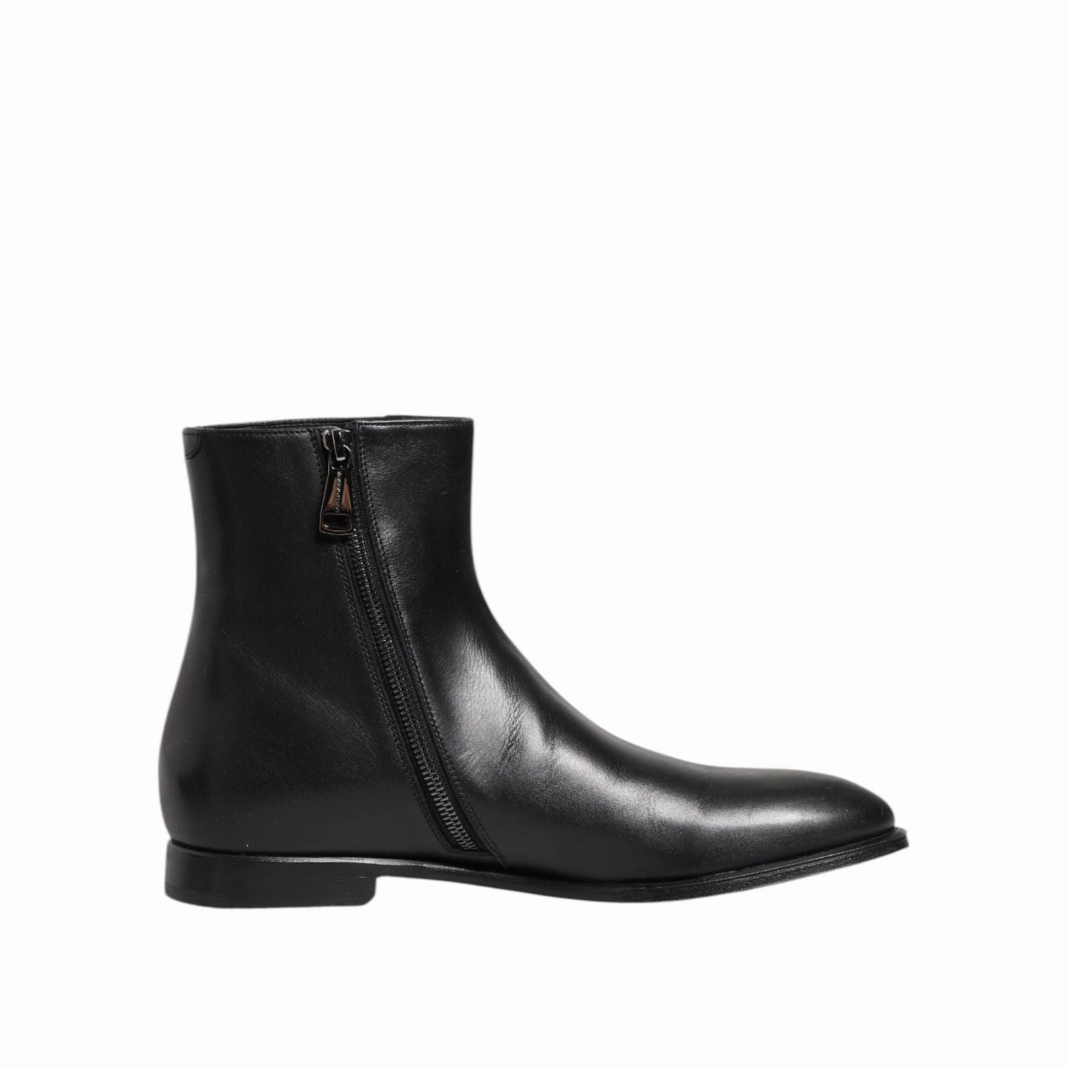 Love Shack Fancy Boots Dolce & Gabbana Black Leather Mid Calf Men Boots Shoes