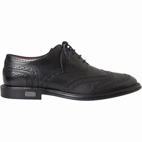 Best Shoes For Flat Feet And Bunions Dolce & Gabbana Black Leather Oxford Wingtip Formal Men Shoes