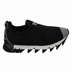 Sneakers Market Dolce & Gabbana Black Shark Neoprene Stretch Sneakers Shoes