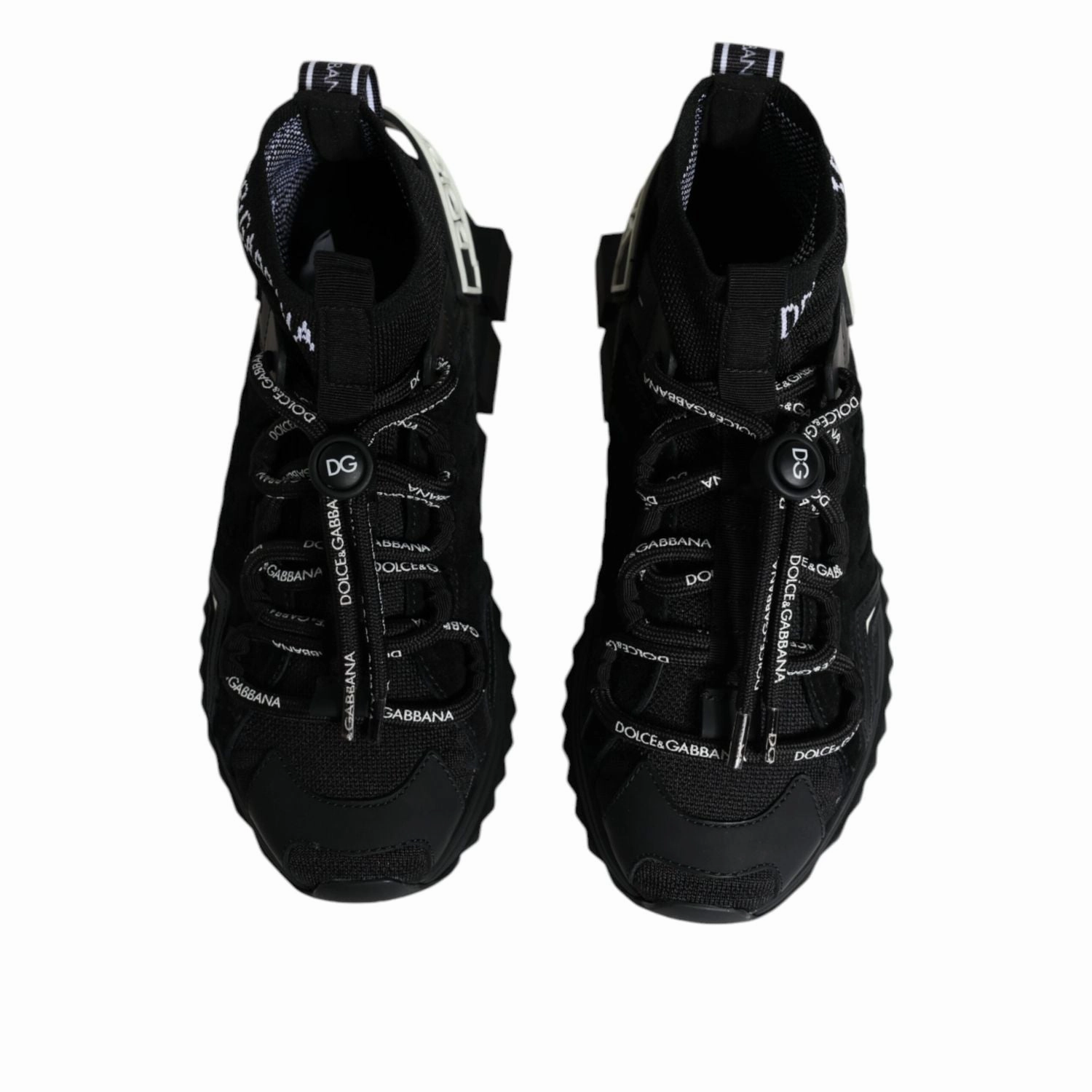 Dolce & Gabbana Black Sorrento Socks Logo Sneakers Shoes Sneakers With Separate Toes