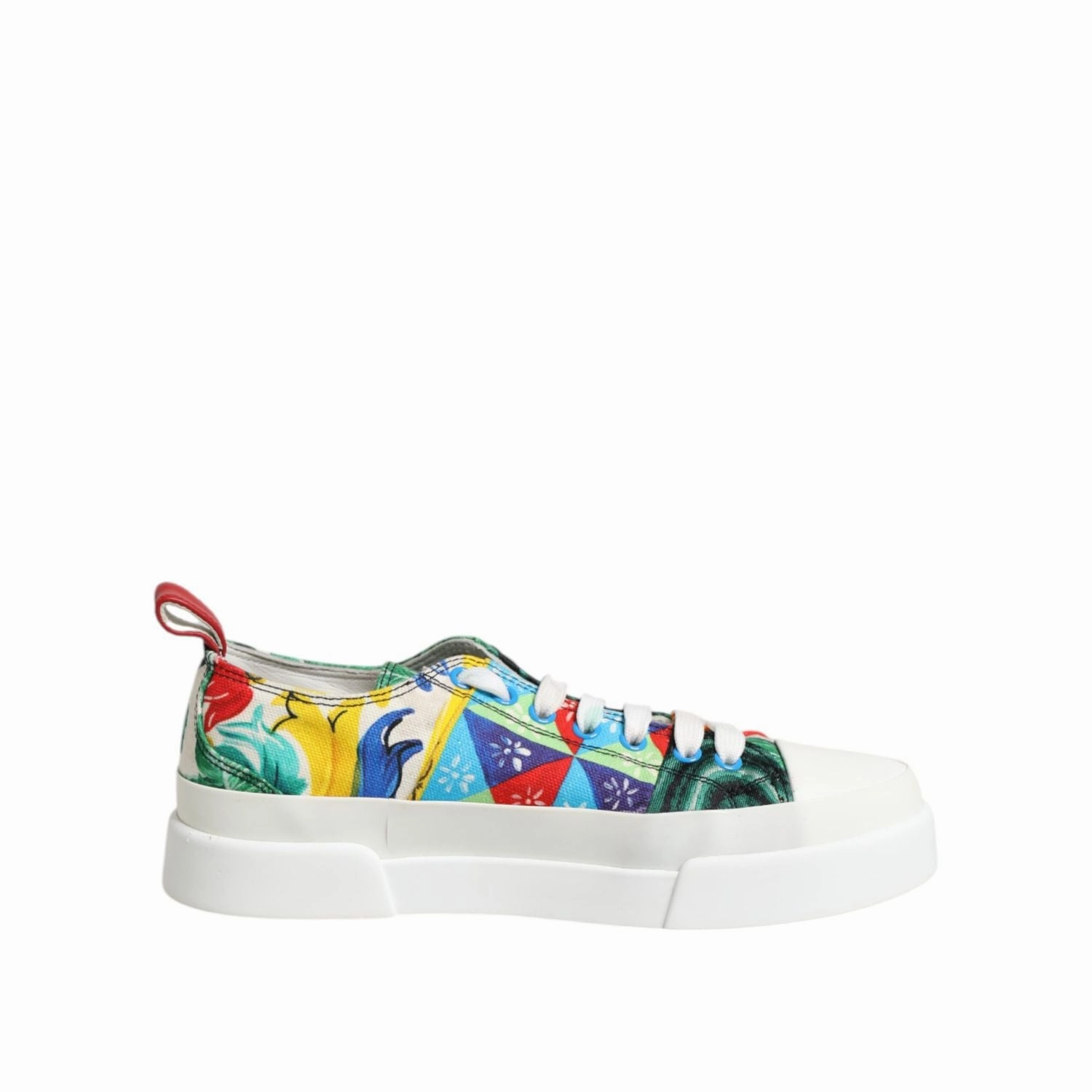 Silver Sneakers Dolce & Gabbana Multicolor Patchwork Low Top Sneakers Shoes