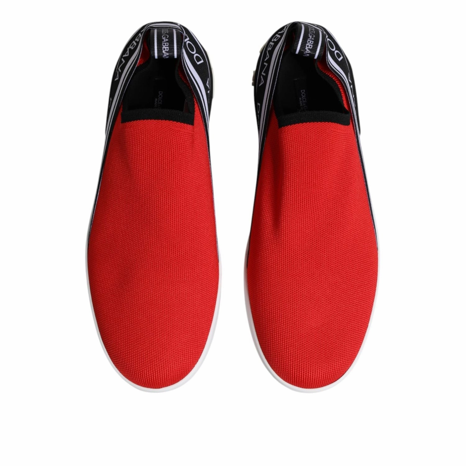 Motorcycle Casual Shoes Dolce & Gabbana Red Logo Low Top Slip On Men Sneakers Shoes