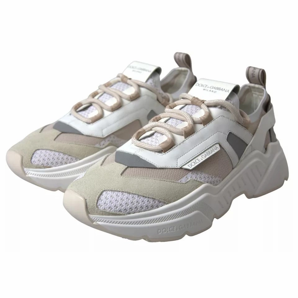 Dolce & Gabbana White Beige Leather Sport DAYMASTER Shoes Sneakers Jordan Retro Mid Casual Shoes Release Date