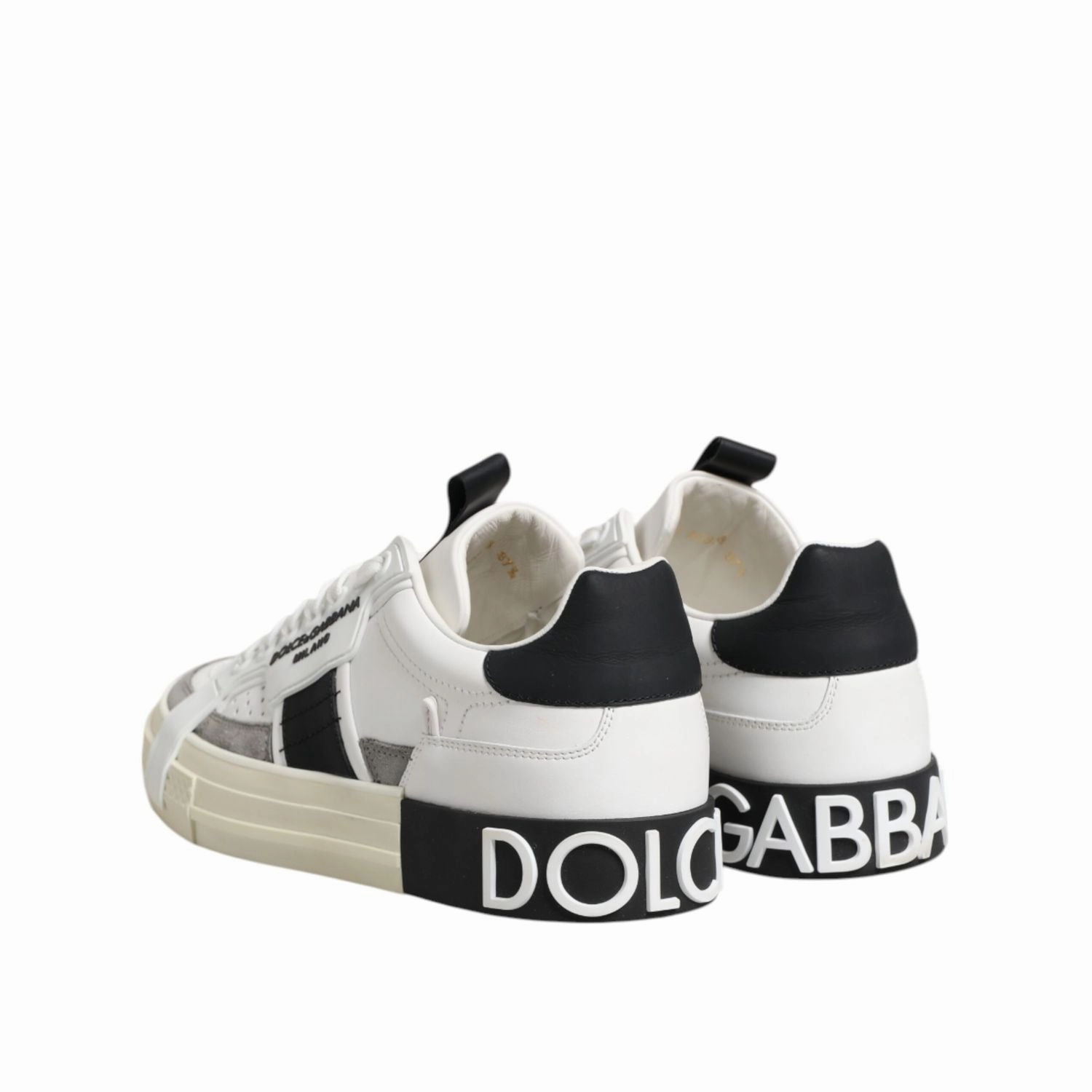 Euphoria Sneakers Dolce & Gabbana White Black Leather Low Top Sneakers Shoes