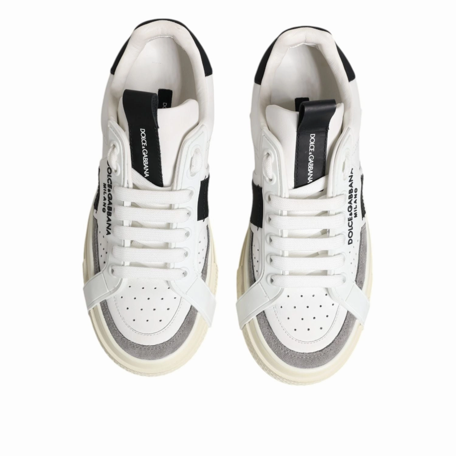 Naturalizer Shoes Sneakers Dolce & Gabbana White Black Leather Low Top Sneakers Shoes
