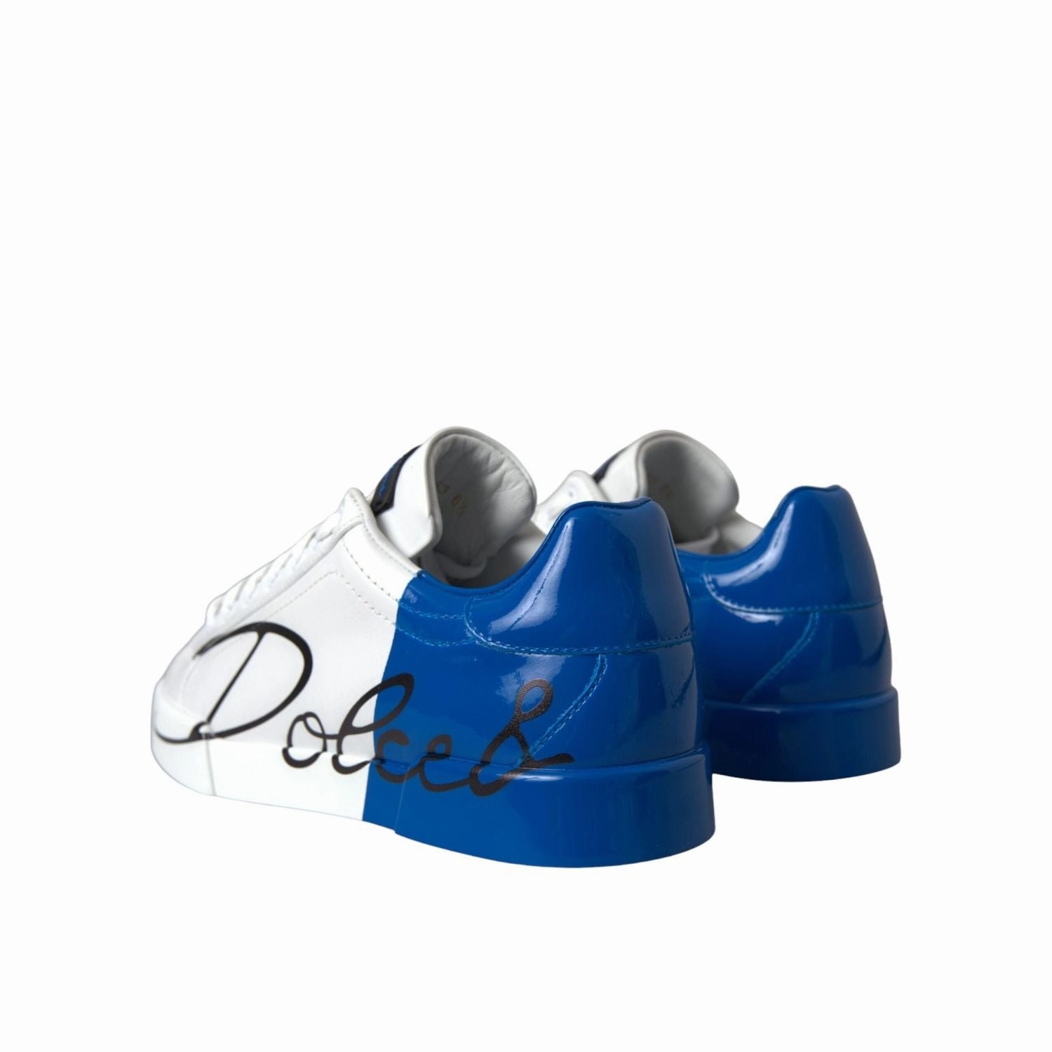 Superfeet For Casual Shoes Dolce & Gabbana White Blue Leather Logo Low Top Sneakers Shoes