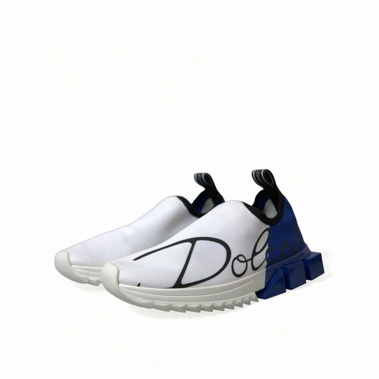 Casual Slide On Shoes Dolce & Gabbana White Blue Sorrento Low Top Men Casual Sneakers Shoes