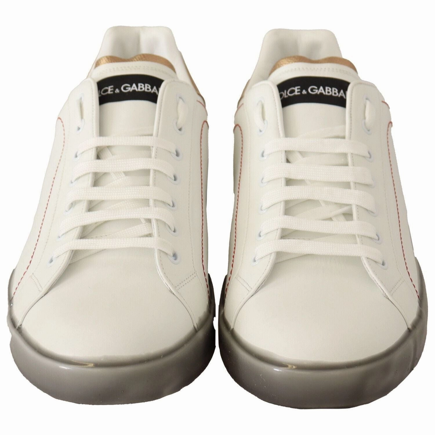 Dolce & Gabbana White Gold Leather Low Top Sneakers Casual Shoes Casual Zappos Shoes