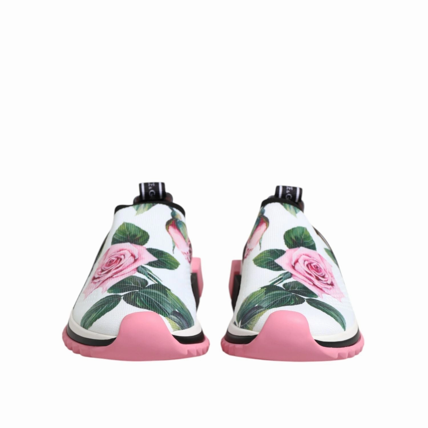 Cowboy Sneakers Dolce & Gabbana White Rose Print Sorrento Sneakers Shoes