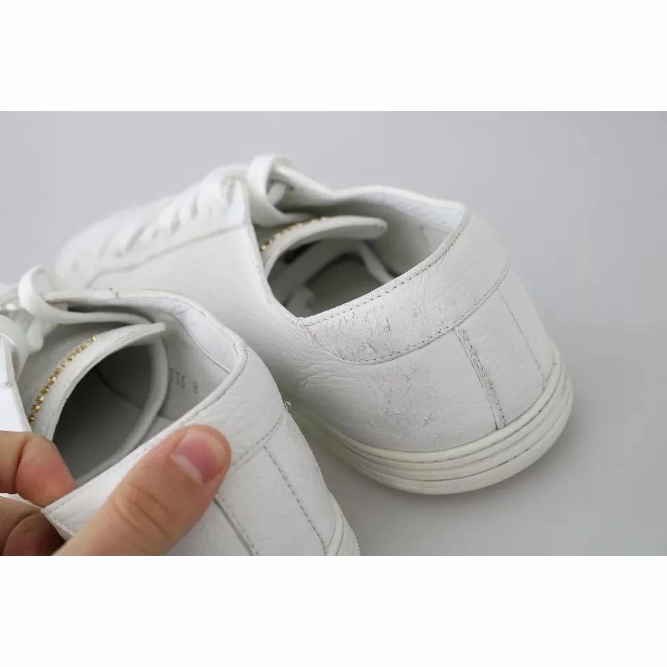 Dolce & Gabbana White Saint Tropez Lace Up Men Sneakers Men Shoes Flat Sole Wide Toe Box Shoes