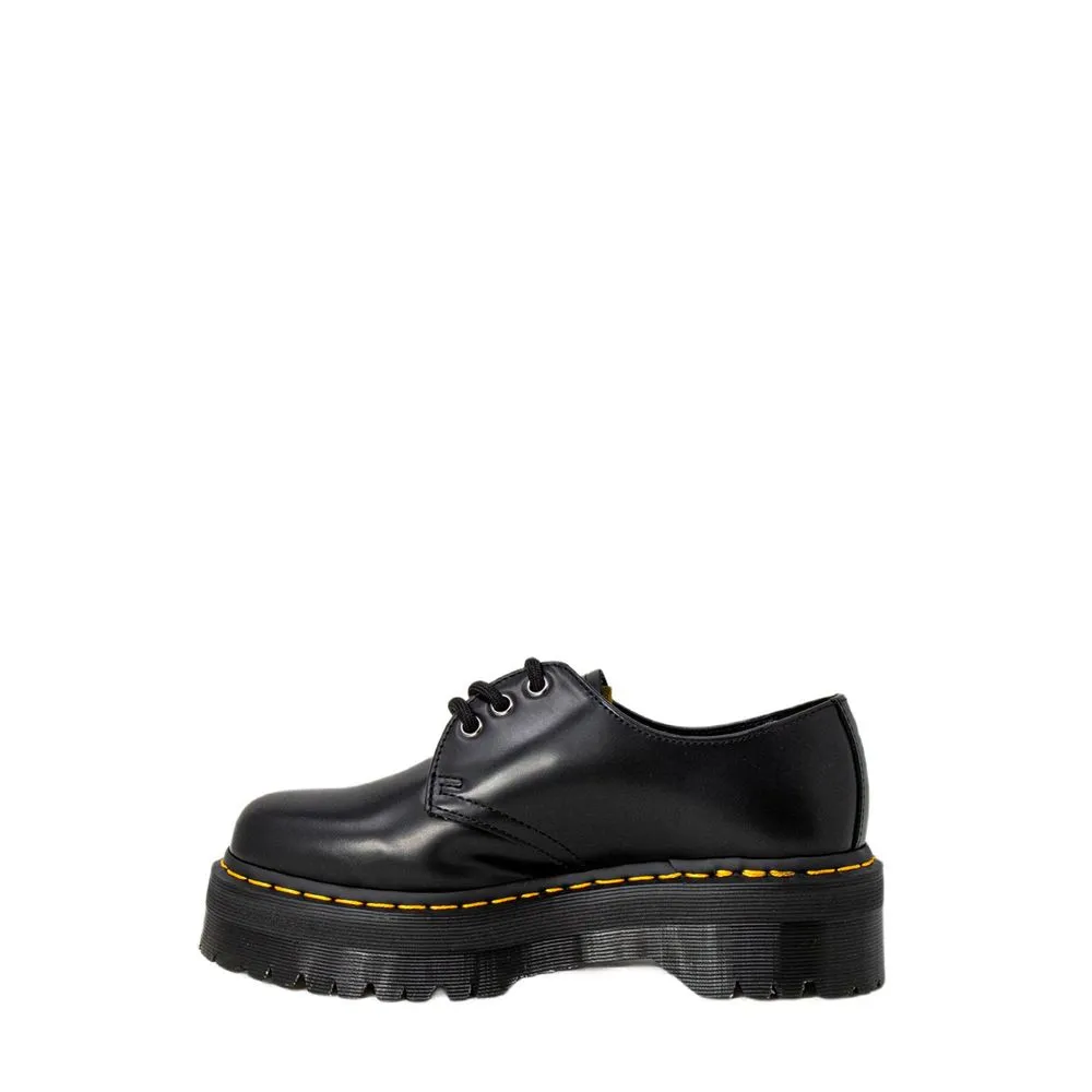 Dr. Martens Black Leather Lace-Up Boots Mary Jane Flats Shoes