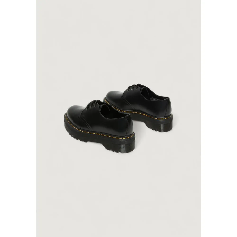 Flat Shoes Wedding Dress Dr. Martens Black Leather Lace-Up Boots