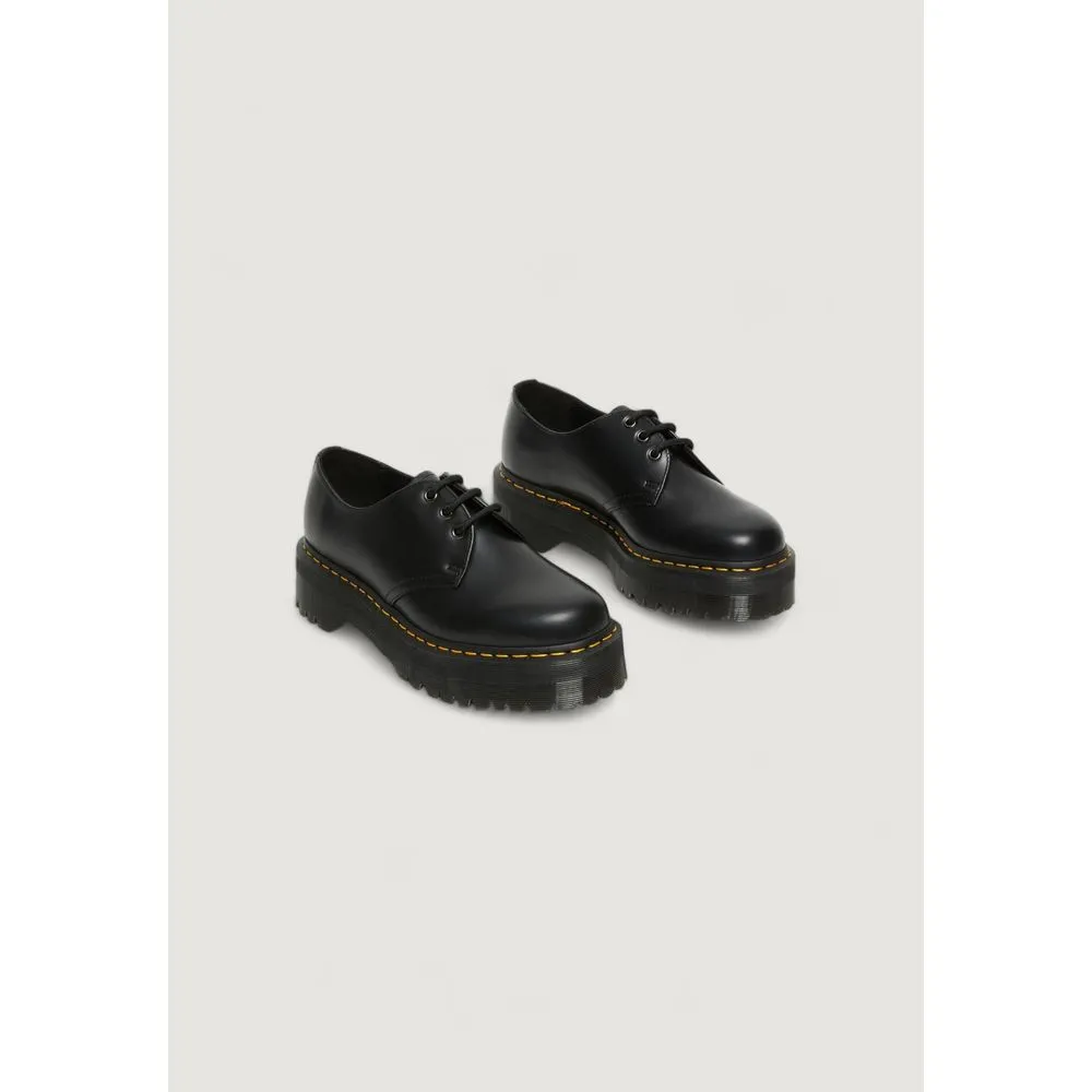 Flower Shoes Flats Dr. Martens Black Leather Lace-Up Boots