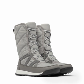 Fully Waterproof Shoes Sorel Women's Whitney II Plus Tall Waterproof Lace Boot | Chrome Grey / Quarry