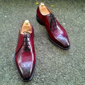 Western Style Fashion Boots Medallion Wholecut Oxford Lace Up Brogue Mens Luxury Shoes