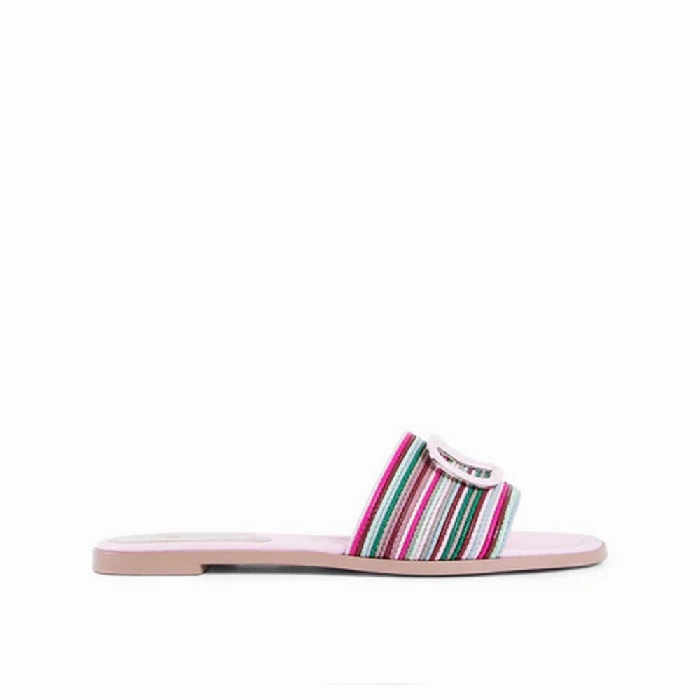 Valentino Garavani Multicolor Leather Slides Trail Cycling