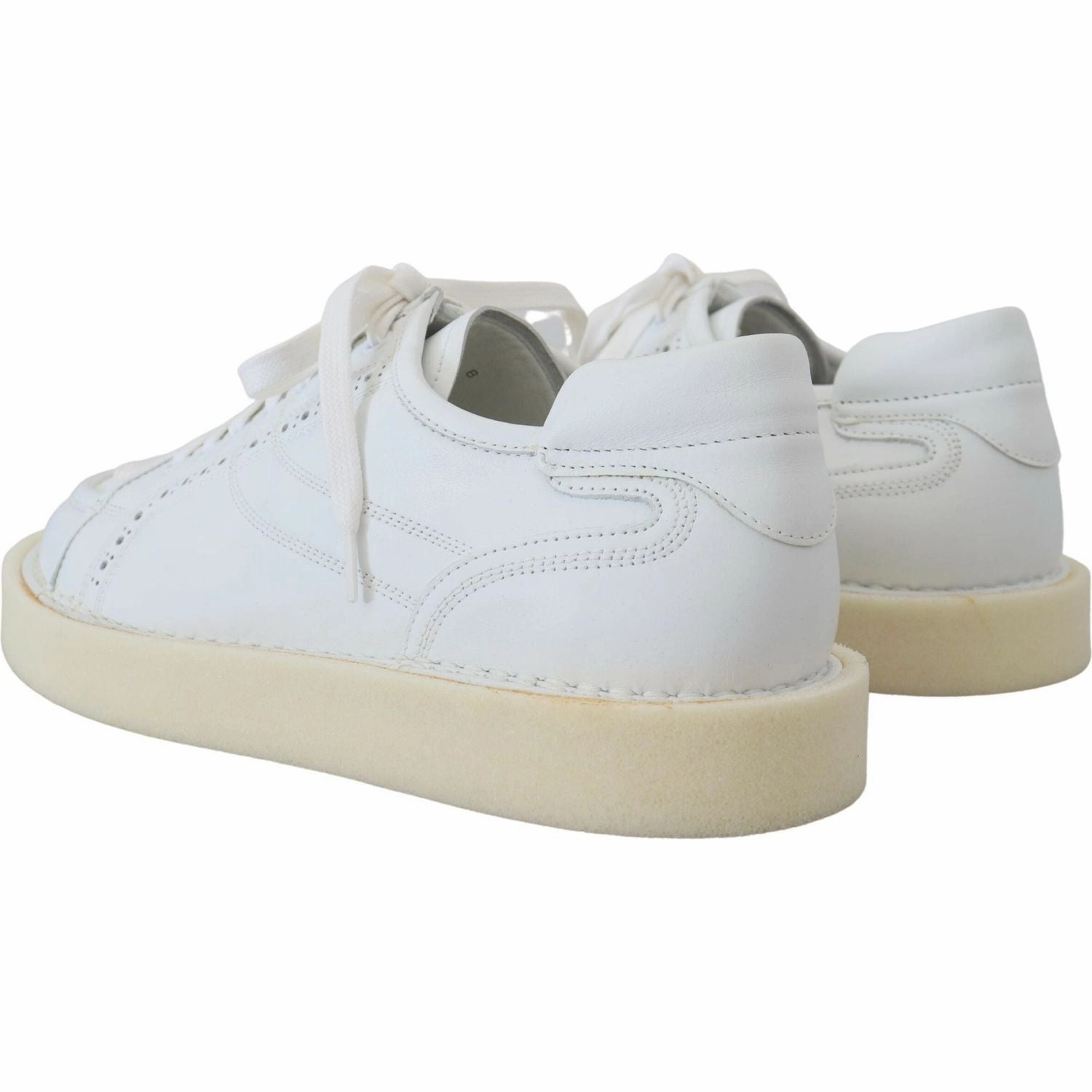 Dolce & Gabbana White Leather Low Top Oxford Sneakers Casual Shoes Thin Soled Casual Shoes